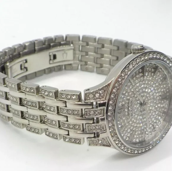 **NEW** Bulova Ladies Crystal Phantom Silver-Tone Stainless Steel Watch - Picture 10 of 13